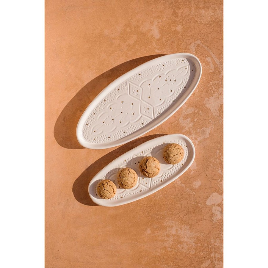 Arts De La Table Fabrique De Styles Plateaux | Plateau Rond Blanc Or 12X31Cm - Empreintes