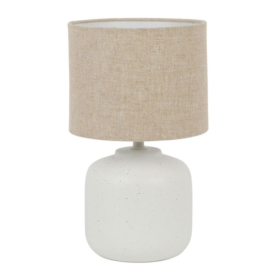 Luminaires Fabrique De Styles | Lampe A Poser Blanc Mouchete En Porcelaine -Sweet Leaves