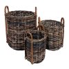 Deco Fabrique De Styles Paniers Et Corbeilles | Lot De 3 Paniers En Rotin Brun - Java