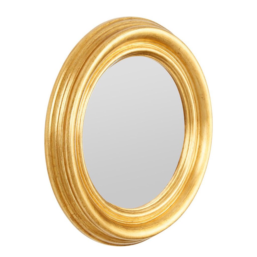 Deco Fabrique De Styles | Miroir Rond Dore D35Cm - Drachma