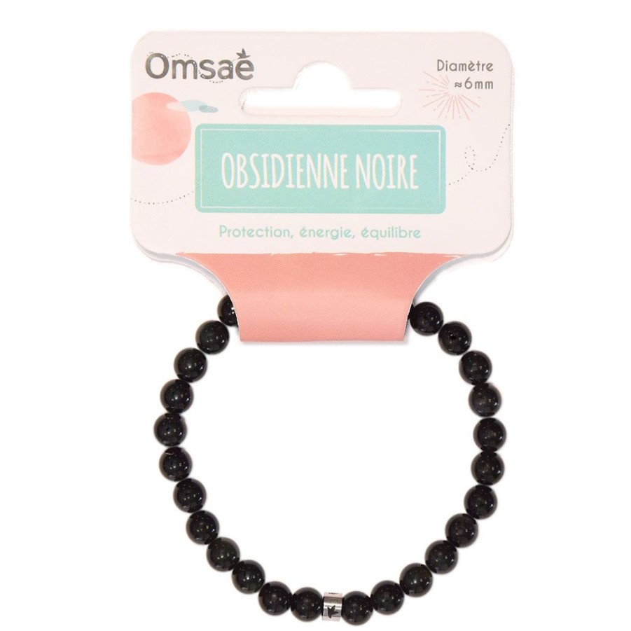 Accessoires Et Loisirs Fabrique De Styles Bijoux Fantaisie | Bracelet Obsidienne Noire Perles Rondes 6Mm