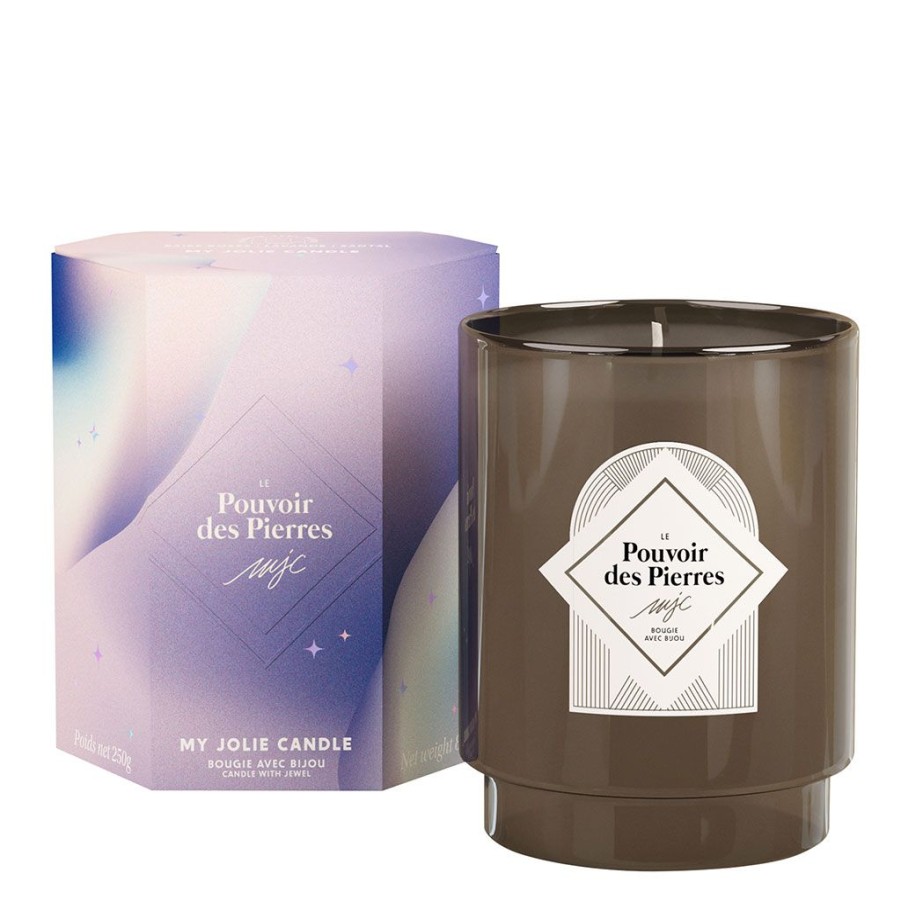 Bougies Et Senteurs Fabrique De Styles Bougies Parfumees | Bougie Parfumee Fleur Bleue Et Collier Amazonite - Pierre