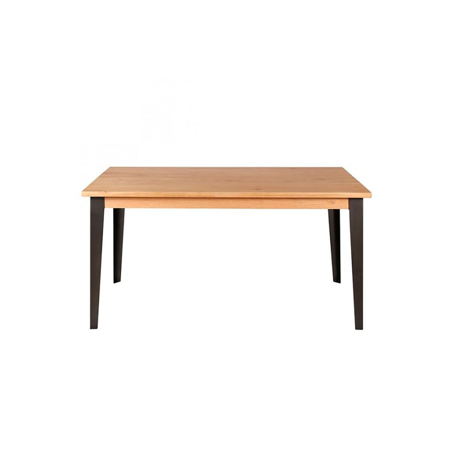 Meubles Fabrique De Styles Table De Salle A Manger | Table A Manger En Chene Massif Et Pieds Acier 160X90Cm- Manny