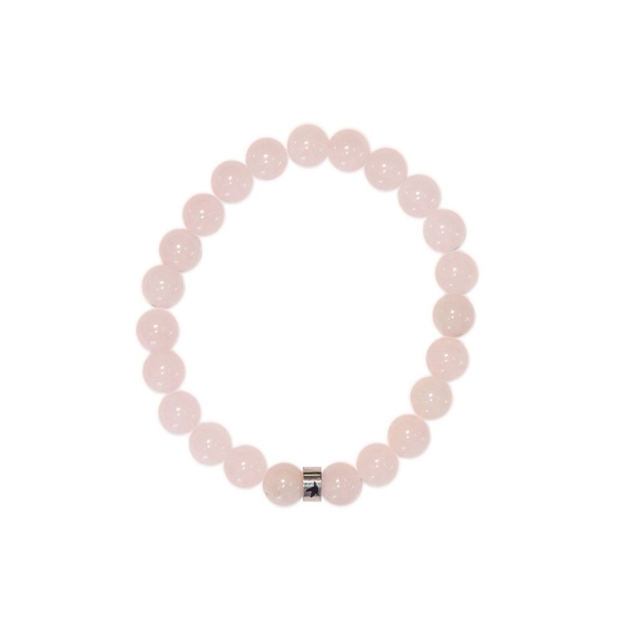 Accessoires Et Loisirs Fabrique De Styles Bijoux Fantaisie | Bracelet Quartz Rose Perles Rondes 8Mm