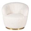 Meubles Fabrique De Styles Fauteuils | Fauteuil Tissu Effet Mohair Ecru - Vesna