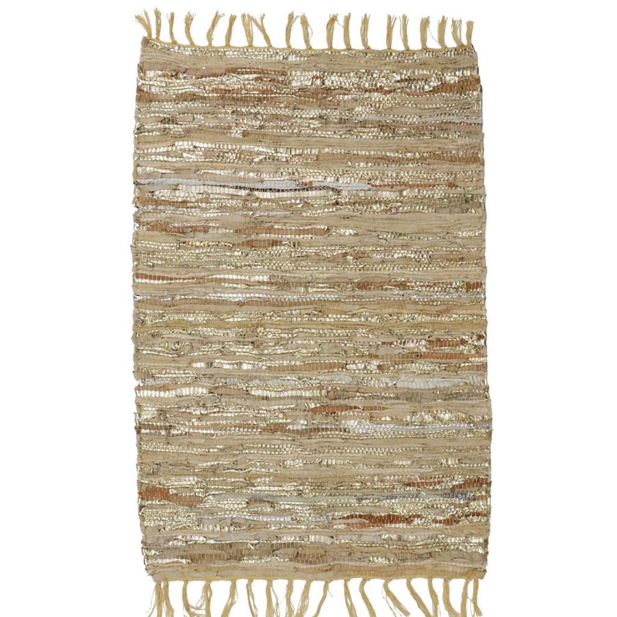 Deco Fabrique De Styles | Tapis Cuir Beige 60X90Cm