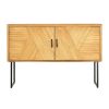 Meubles Fabrique De Styles Buffets Et Vitrines | Buffet Bas Naturel En Bois Et Fer L130Cm - Saori