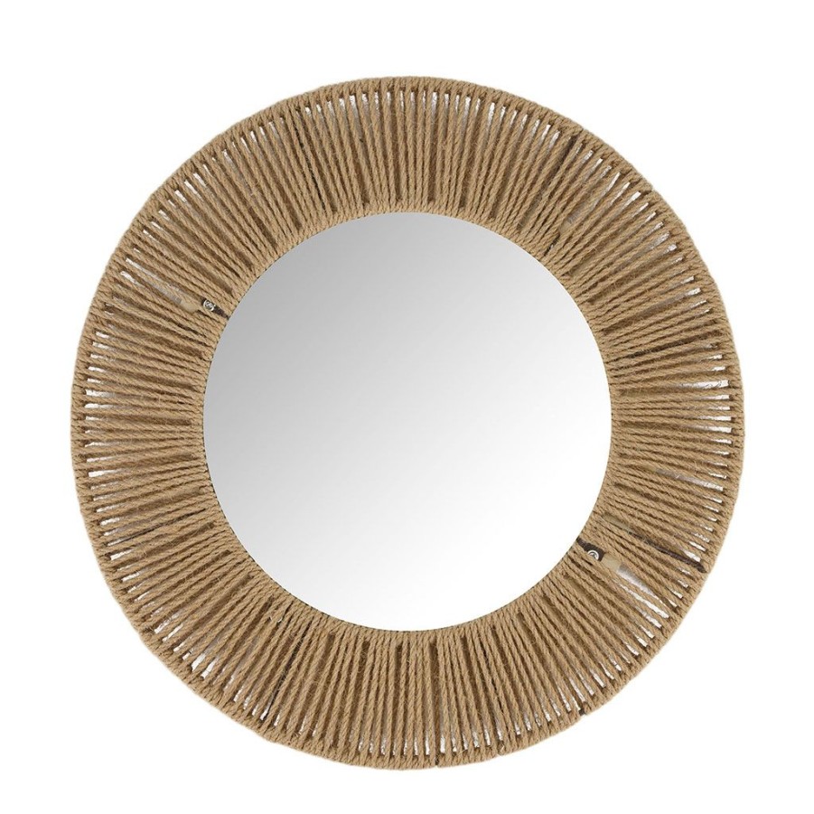 Deco Fabrique De Styles | Miroir Rond En Jute D38Cm