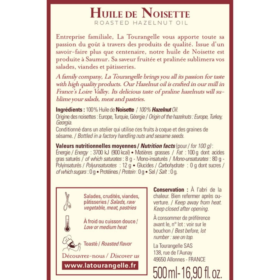 Epicerie Fabrique De Styles Huiles Et Vinaigres | Huile De Noisette 500Ml