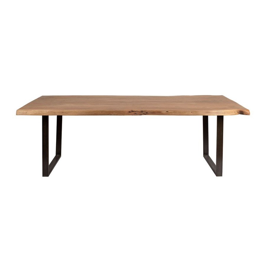 Meubles Fabrique De Styles Table De Salle A Manger | Table A Manger En Acacia Massif Et Pieds En Fer Noir 240X110Cm - Factory