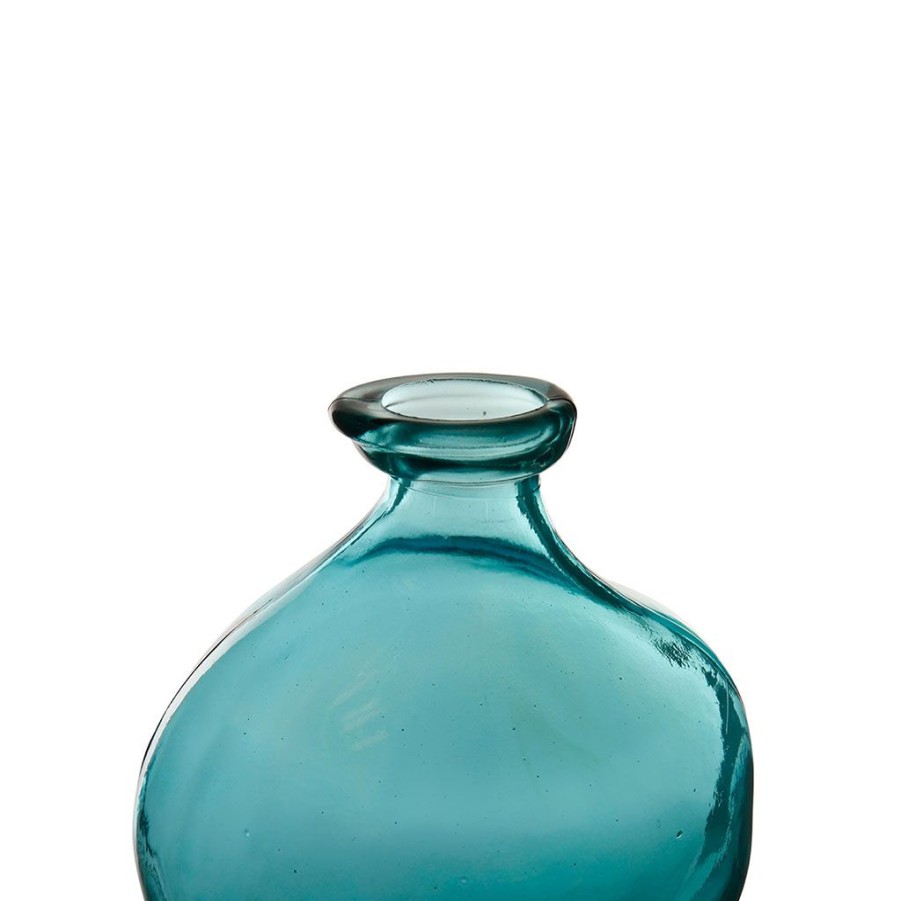 Deco Fabrique De Styles Vases Et Soliflores | Vase Gali Turquoise D16Xh18Cm Verre Recycle