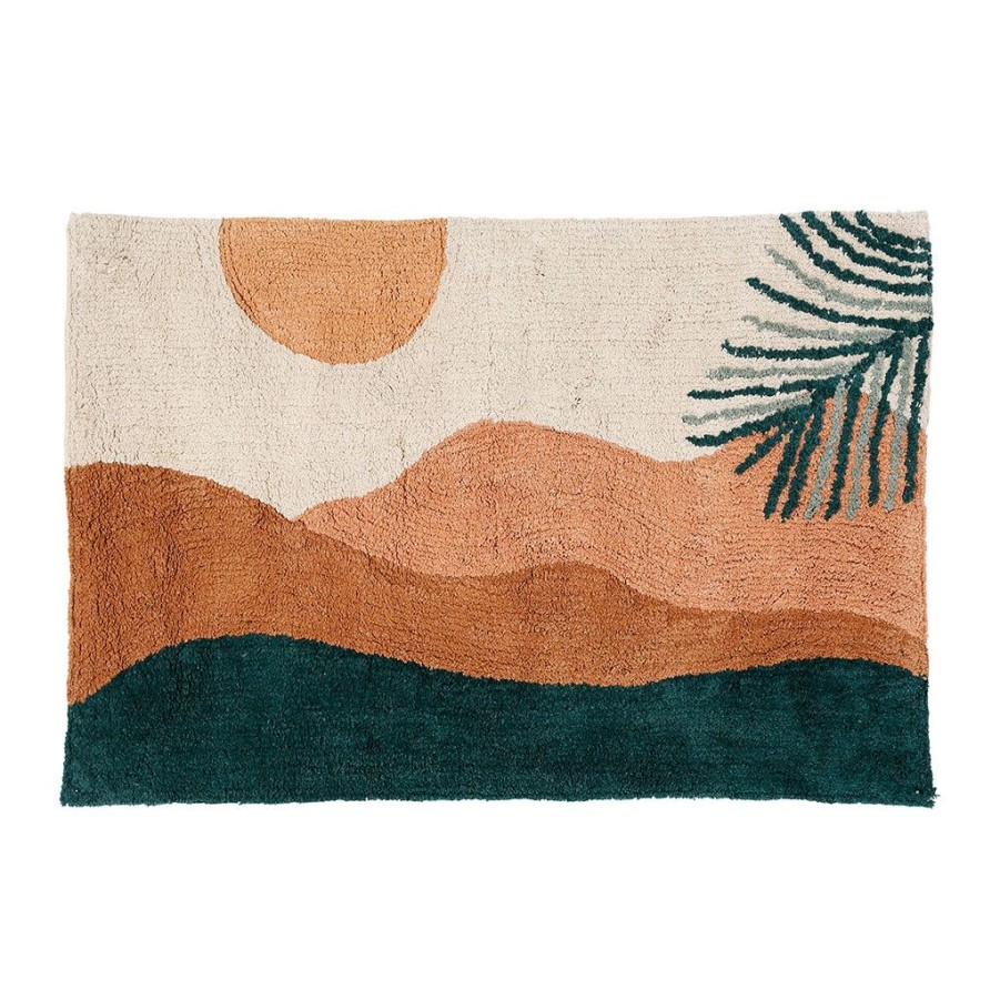 Deco Fabrique De Styles | Tapis Tufte Sunset Ecru Et Terracotta- Sweet Leaves