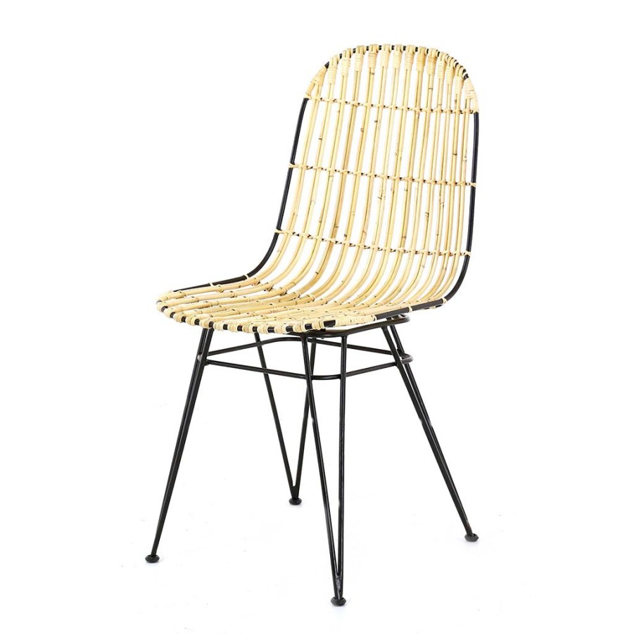 Meubles Fabrique De Styles Chaises | Chaise En Rotin Naturel Et Metal - Kubu