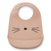 Coin Des Petits Fabrique De Styles | Lot De 2 Bavoirs En Silicone Tilda Rose Chat