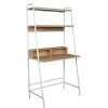 Meubles Fabrique De Styles Bureaux | Bureau Etagere En Bois Et Acier Blanc H160Cm - Zack