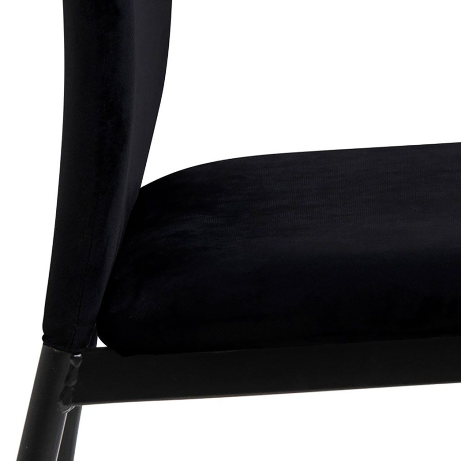 Meubles Fabrique De Styles Chaises | Chaise De Salle A Manger En Tissu Noir - Demia