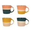 Arts De La Table Fabrique De Styles Tasses Et Mugs | Lot De 4 Tasses En Porcelaine Multicolore 15Cl - Funny