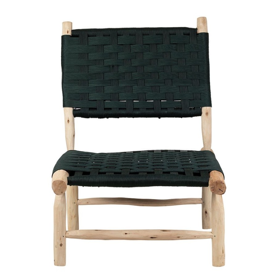 Meubles Fabrique De Styles Fauteuils | Fauteuil En Bois D'Eucalyptus Et Nylon Emeraude