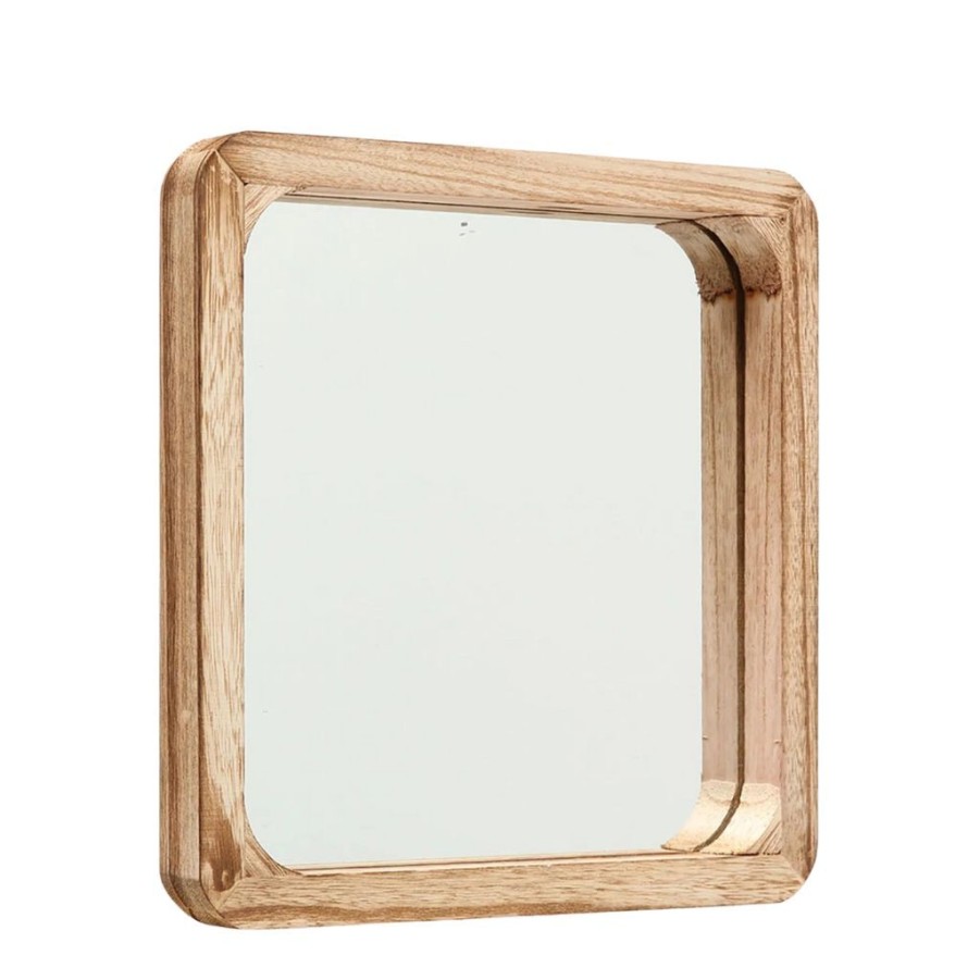 Deco Fabrique De Styles | Miroir Carre Naturel En Paulownia 30X30Cm - Mambo