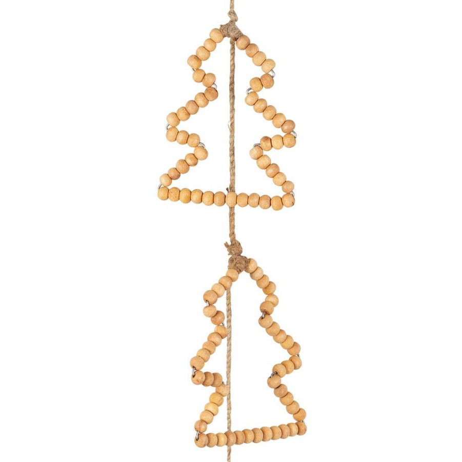 Luminaires Fabrique De Styles | Guirlande 6 Sapins En Manguier Et Fer Naturel H10Cm - Mon Sapin