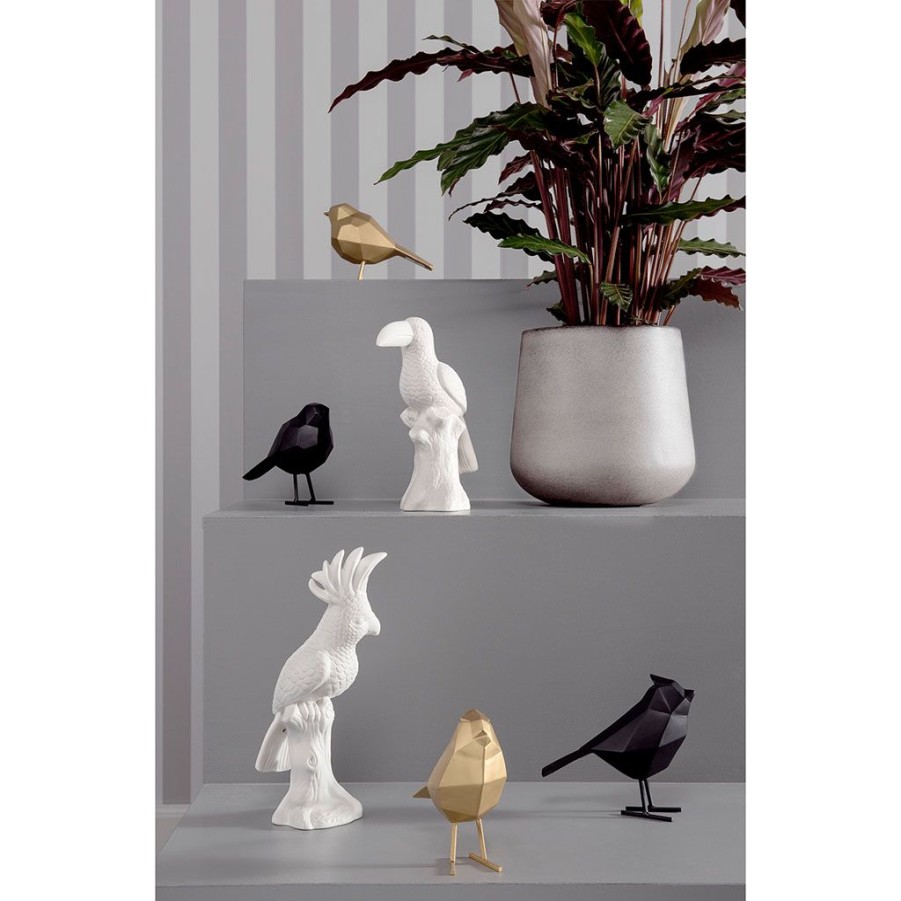 Deco Fabrique De Styles Petits Objets Deco | Statue Oiseau Small Polyresin Mat Noir