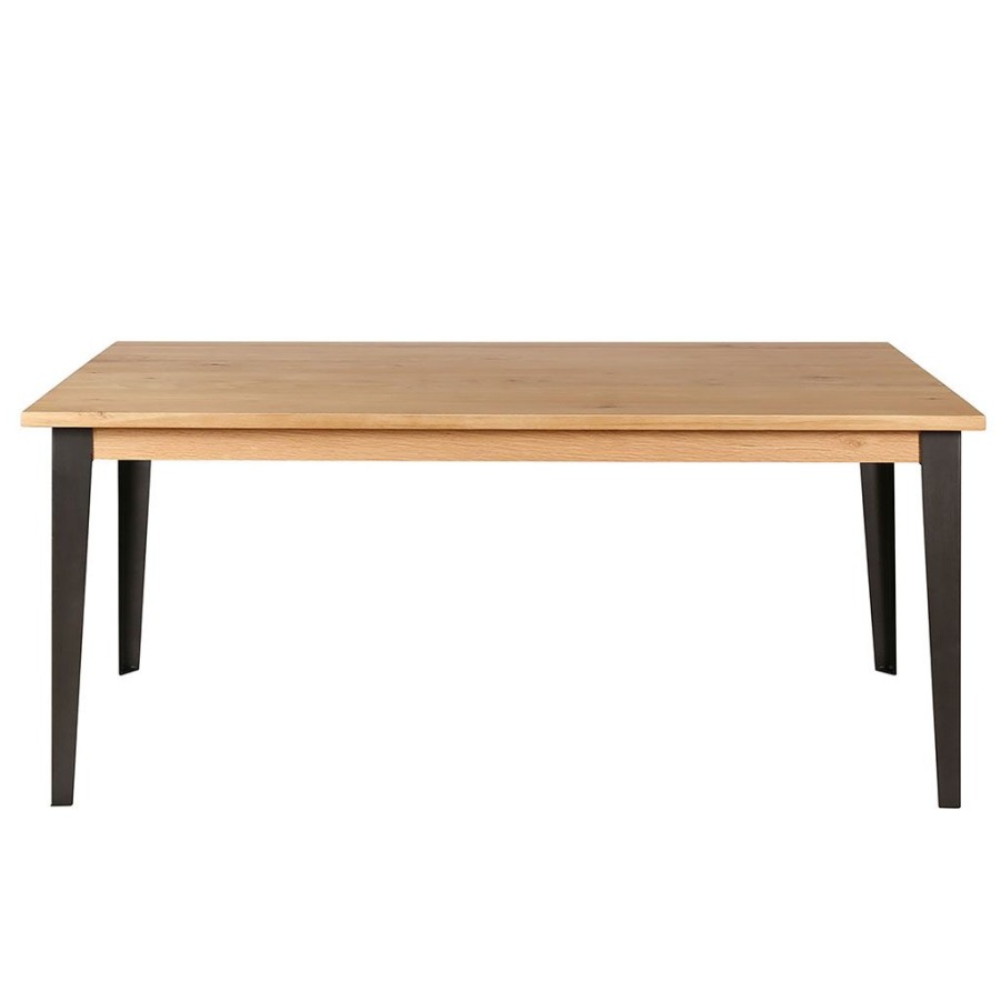 Meubles Fabrique De Styles Table De Salle A Manger | Table A Manger En Chene Massif Et Pieds Acier L200Cm - Manny