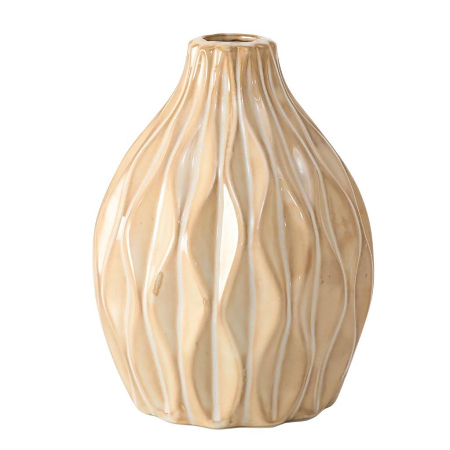 Deco Fabrique De Styles Vases Et Soliflores | Vase Zalina Creme D12Cm