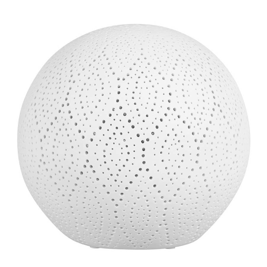 Luminaires Fabrique De Styles | Lampe Boule Dentelle Blanche En Porcelaine