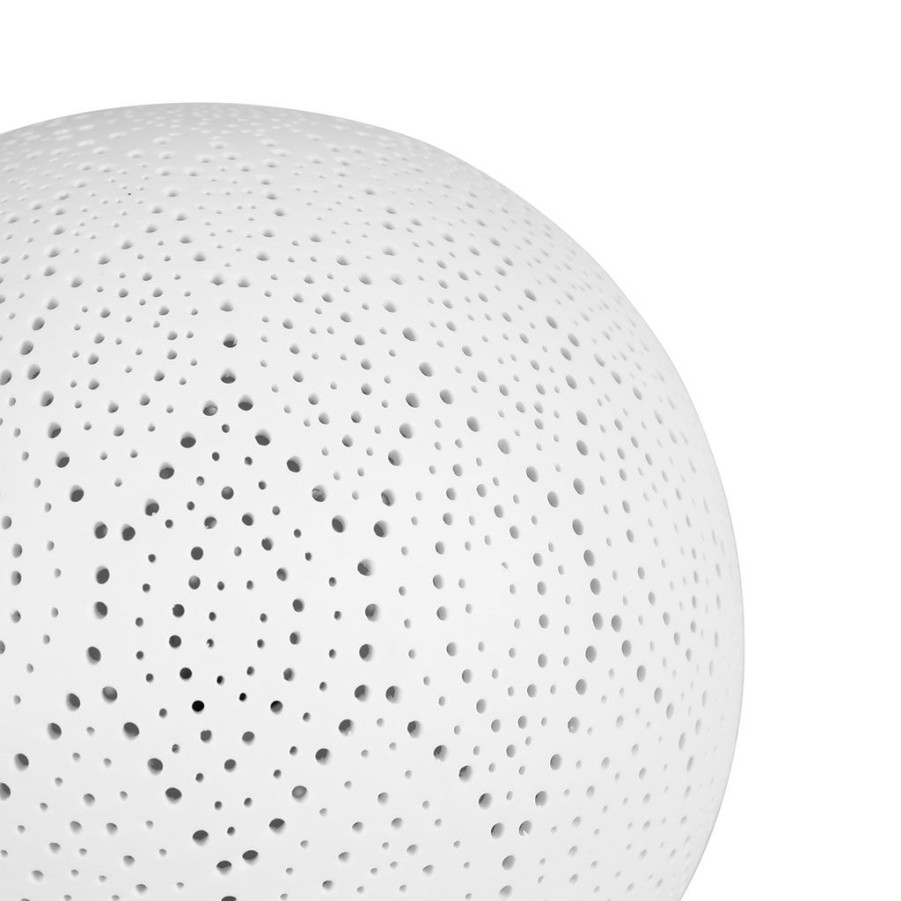 Luminaires Fabrique De Styles | Lampe Boule Dentelle Blanche En Porcelaine