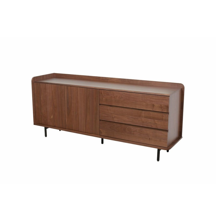 Meubles Fabrique De Styles Buffets Et Vitrines | Buffet En Placage Noyer Marron 180X75Cm - Gino