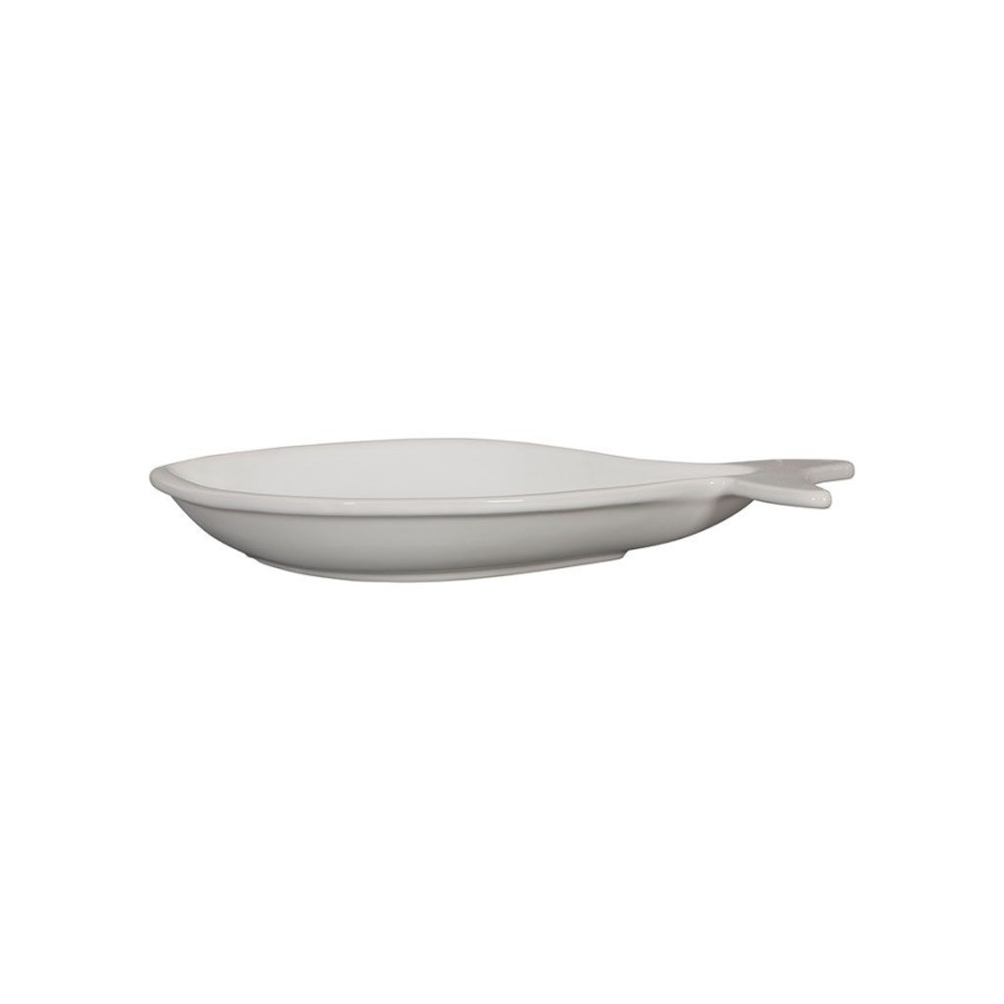 Arts De La Table Fabrique De Styles Plats Et Saladiers | Plat Poisson En Faience Blanc 34X18Cm - Darcy