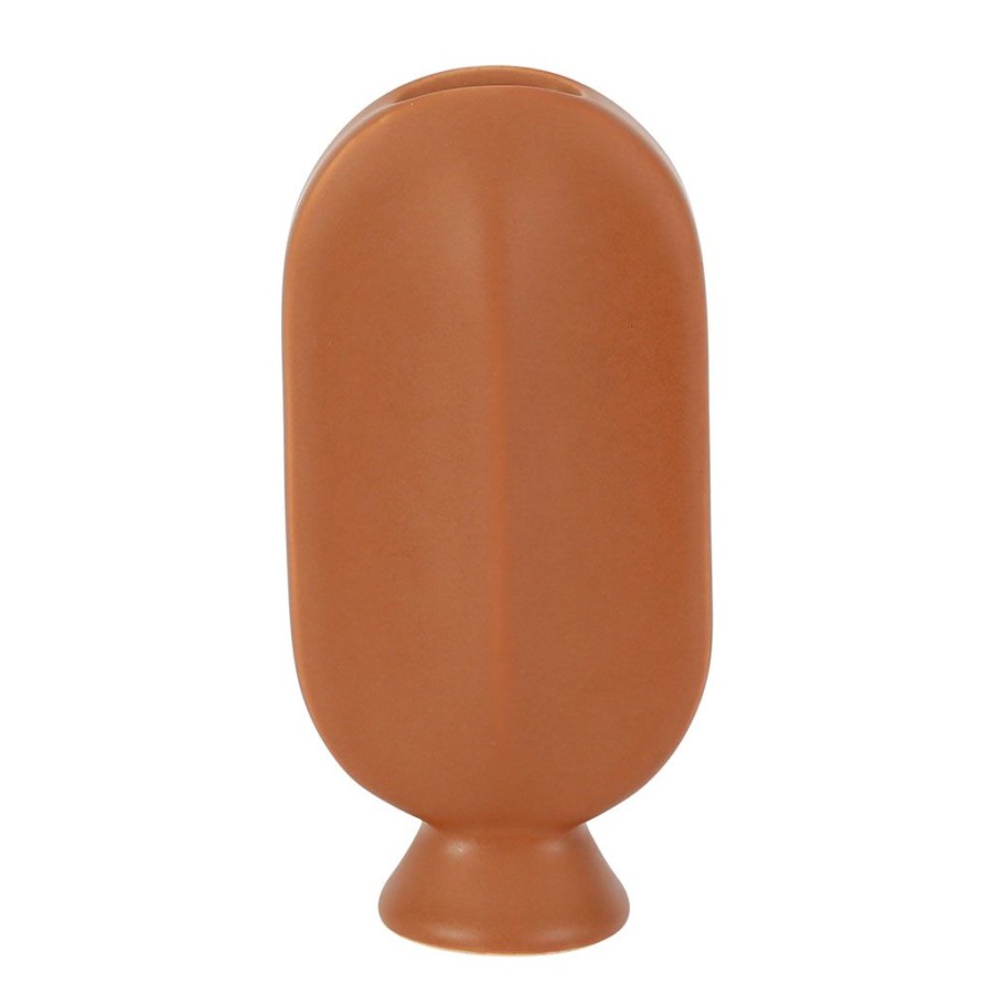 Deco Fabrique De Styles Vases Et Soliflores | Vase Face Terracotta 9X5.5Xh17.5Cm Gres