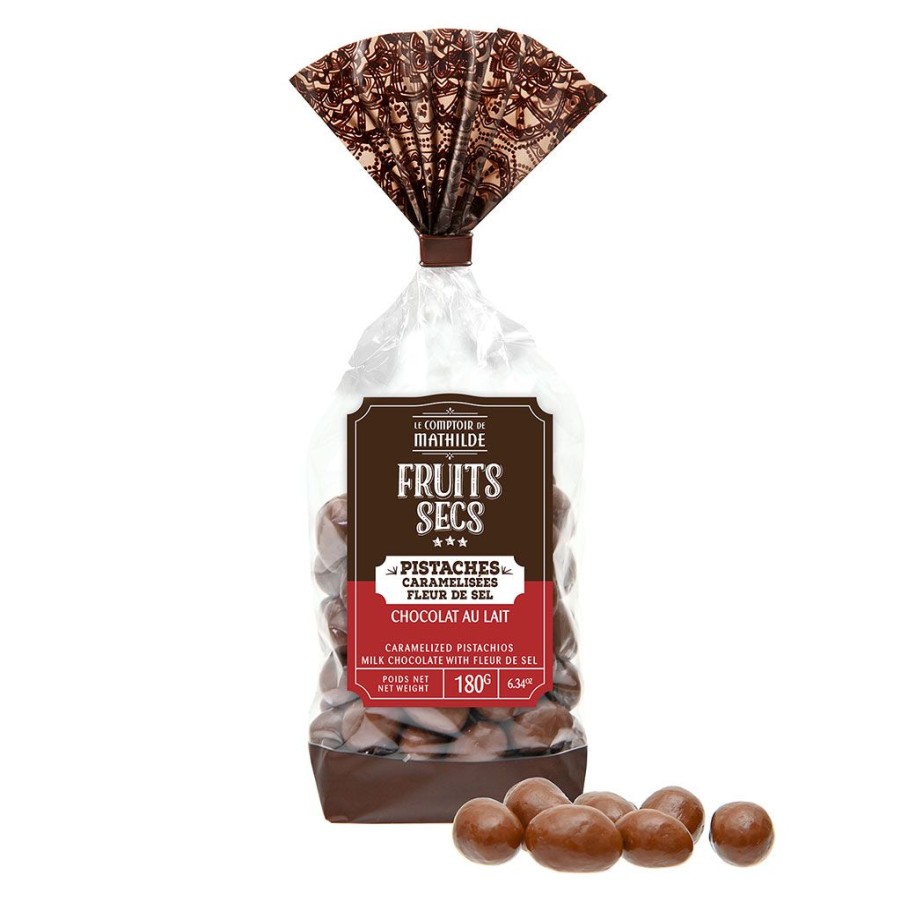 Epicerie Fabrique De Styles Chocolats Et Confiseries | Pistaches Caramelisee Fleur De Sel Et Chocolat Au Lait - 180Gr