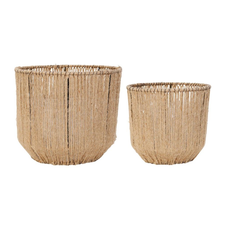 Deco Fabrique De Styles Cache&Pots Et Supports | Cache Pot (Lot De 2) Corde Naturel En Jute