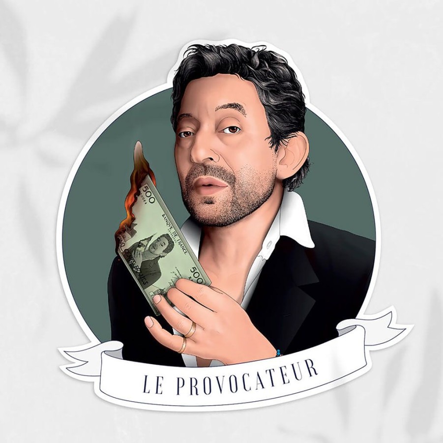 Deco Fabrique De Styles Deco A Suspendre Et Adhesive | Sticker Le Provocateur - Serge Gainsbourg