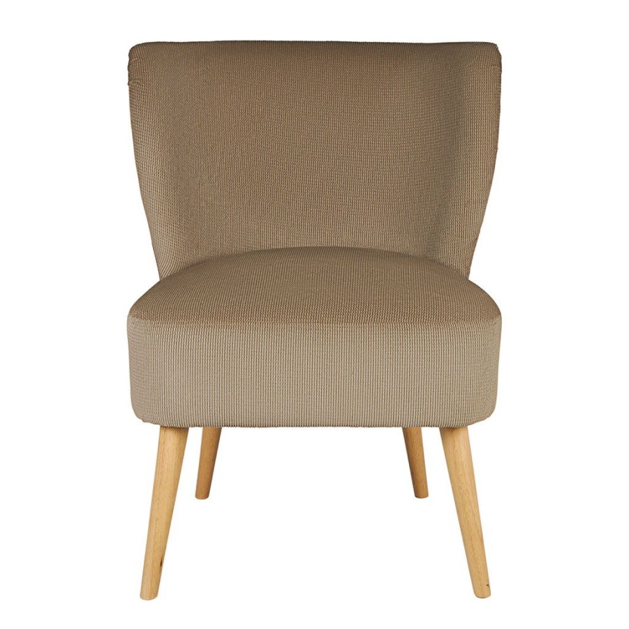 Meubles Fabrique De Styles Fauteuils | Fauteuil En Velours Cotele Taupe - Orson