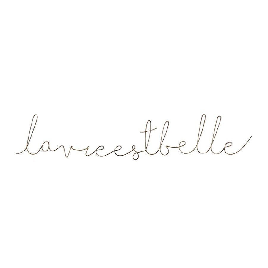 Deco Fabrique De Styles Deco A Suspendre Et Adhesive | Deco Murale "La Vie Est Belle" En Fer Dore - Tournille