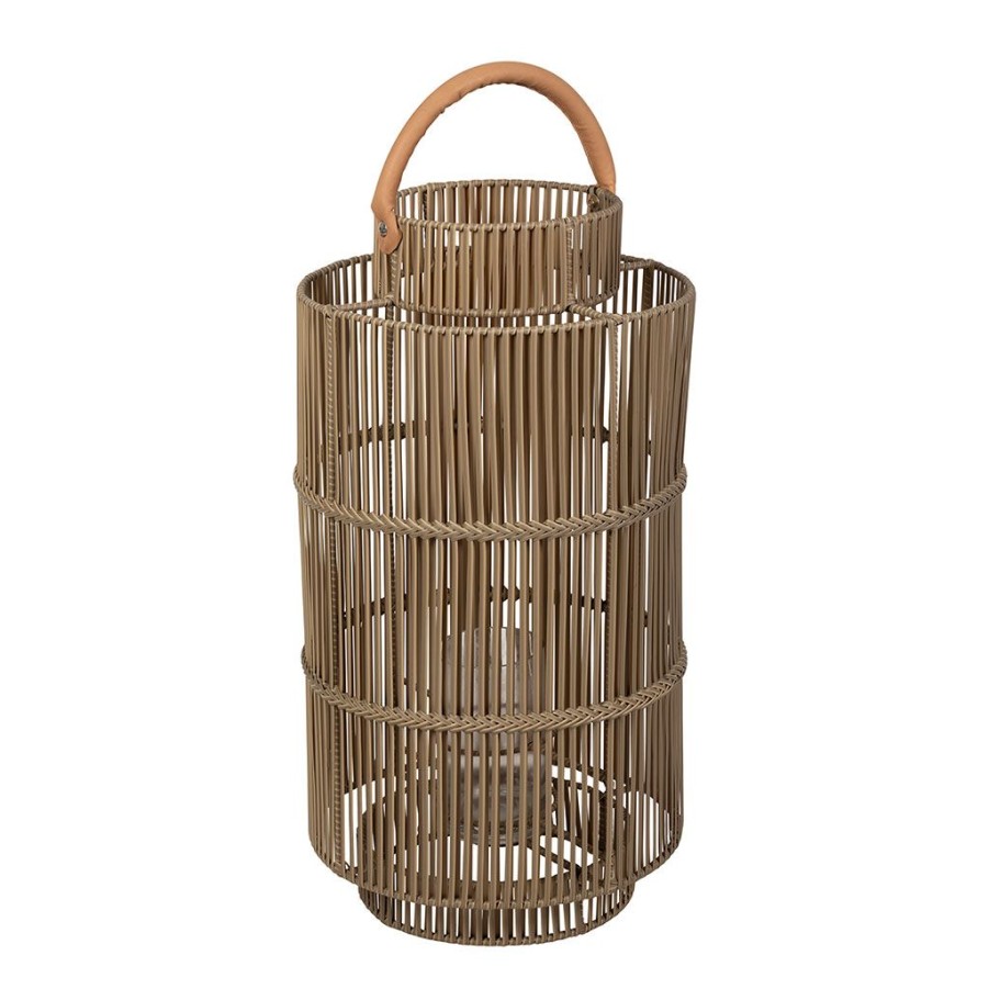 Deco Fabrique De Styles Photophores&Bougeoirs Et Lanternes | Lanterne En Fer Et Osier Naturel H75Cm - Pasil