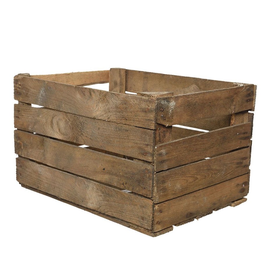 Deco Fabrique De Styles Petits Rangements | Caisse En Bois Naturel 40X50H30Cm - Noel