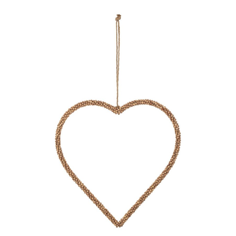 Deco Fabrique De Styles Deco A Suspendre Et Adhesive | Deco Coeur Murale En Manguier Et Fer Naturel 30X1Xh30Cm - Mon Sapin