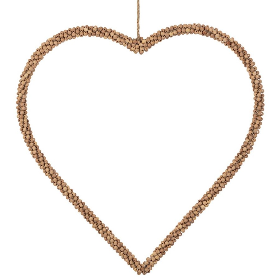 Deco Fabrique De Styles Deco A Suspendre Et Adhesive | Deco Coeur Murale En Manguier Et Fer Naturel 30X1Xh30Cm - Mon Sapin