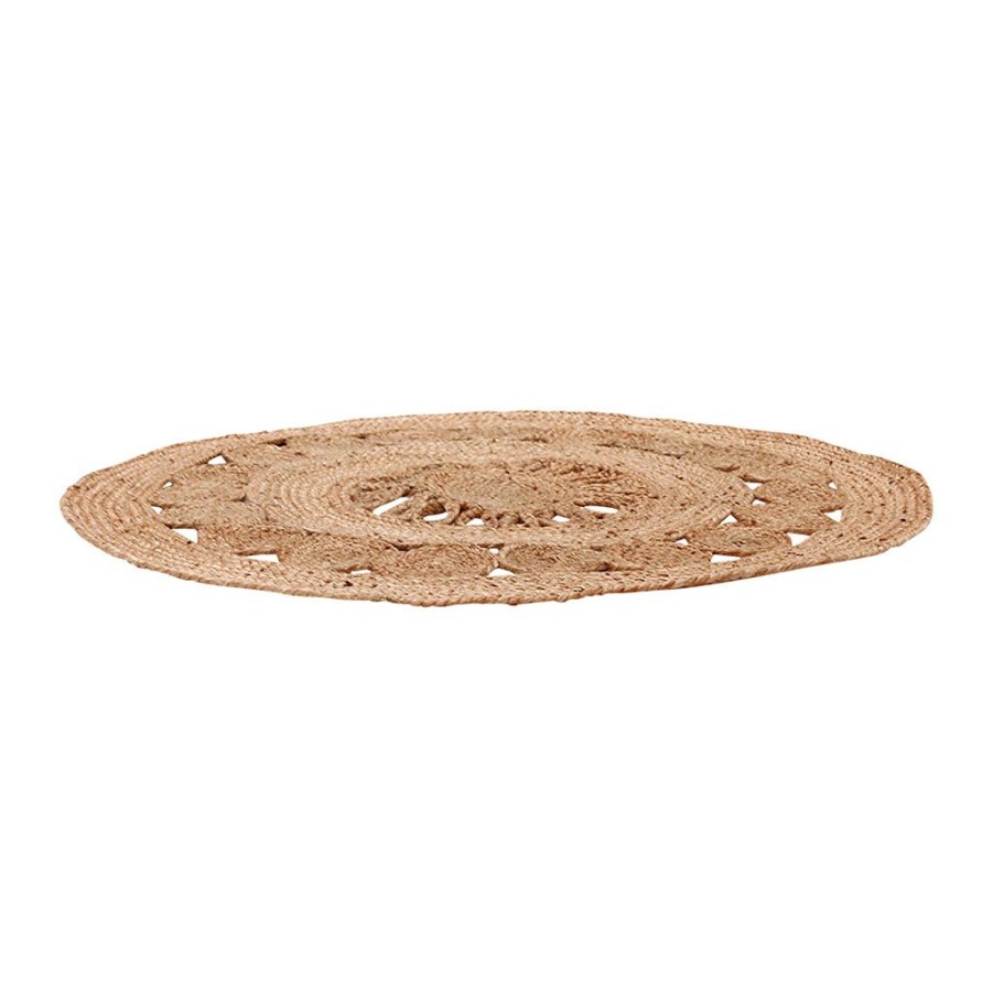 Deco Fabrique De Styles | Tapis Rond En Jute Ajoure D90Cm