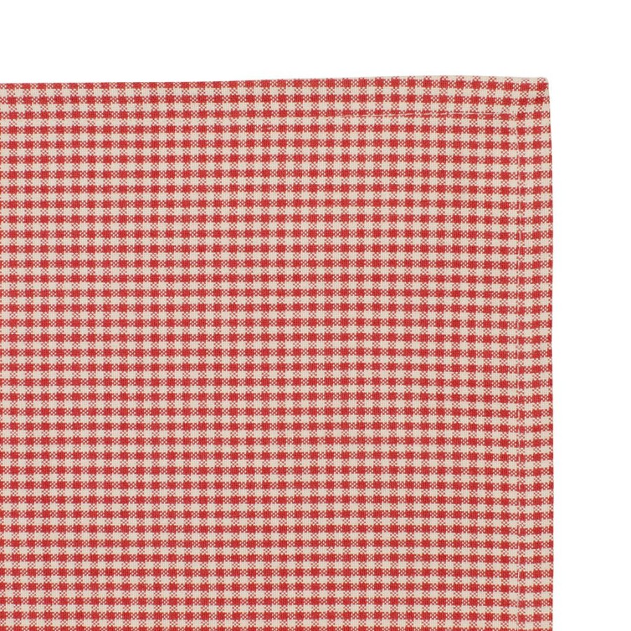 Textiles Fabrique De Styles Serviettes De Table | Set De 4 Serviettes Campagne Rouge En Coton