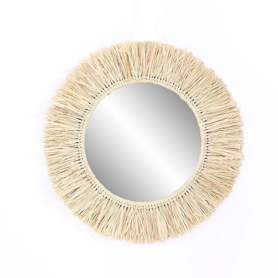 Deco Fabrique De Styles | Miroir Rond En Raphia Naturel D47Cm - Efia