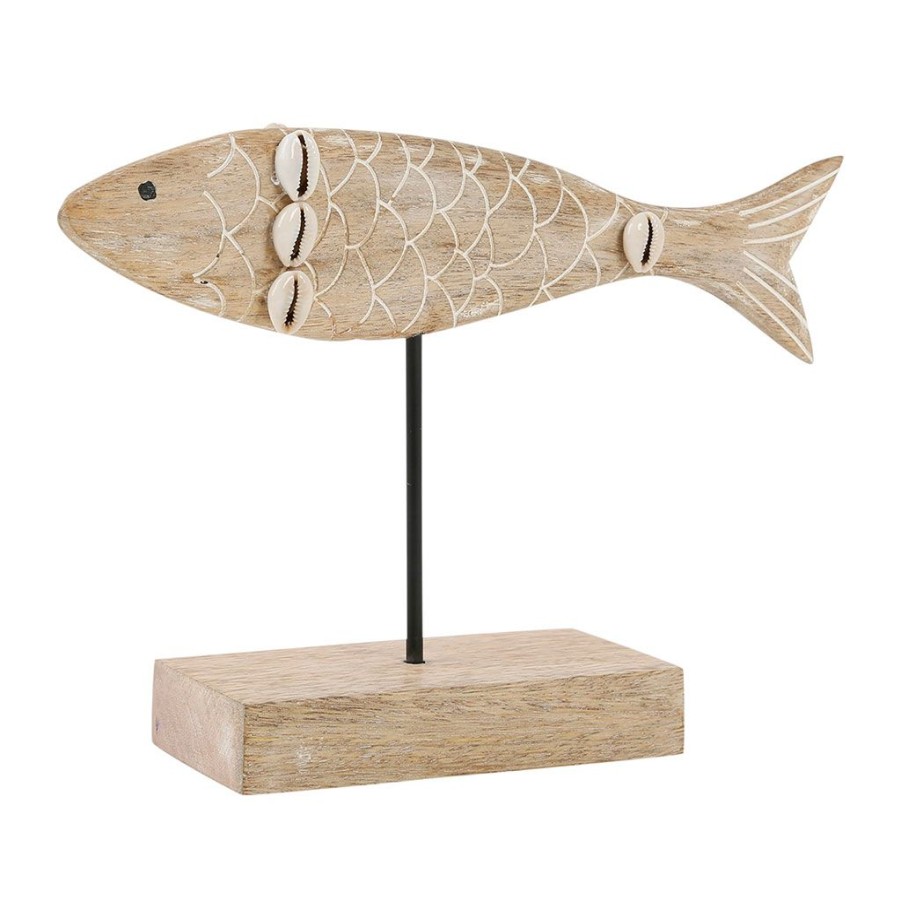 Deco Fabrique De Styles Petits Objets Deco | Deco Poisson Un Ete A La Mer En Manguier Et Fer