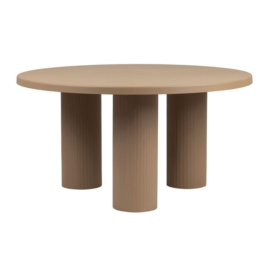 Meubles Fabrique De Styles Table Basses | Table Basse Ronde 3 Pieds En Fer Beige D70Xh35Cm - Organic