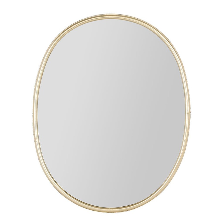 Deco Fabrique De Styles | Miroir Ovale En Fer Dore 50X42Cm - Ilena