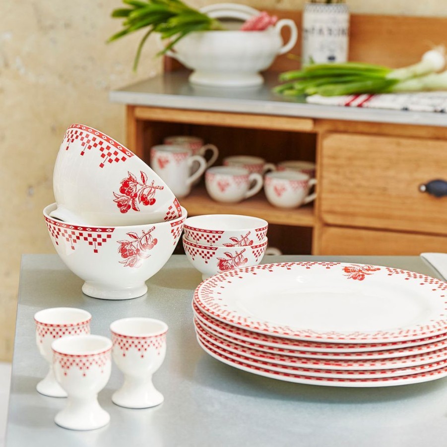 Arts De La Table Fabrique De Styles Accessoires De Table | Coquetier Damier Rouge En Faience