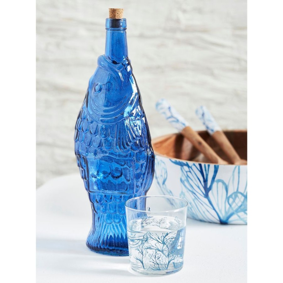 Arts De La Table Fabrique De Styles Carafes Et Pichets | Bouteille Poisson Bleu 1.1L En Verre Recycle