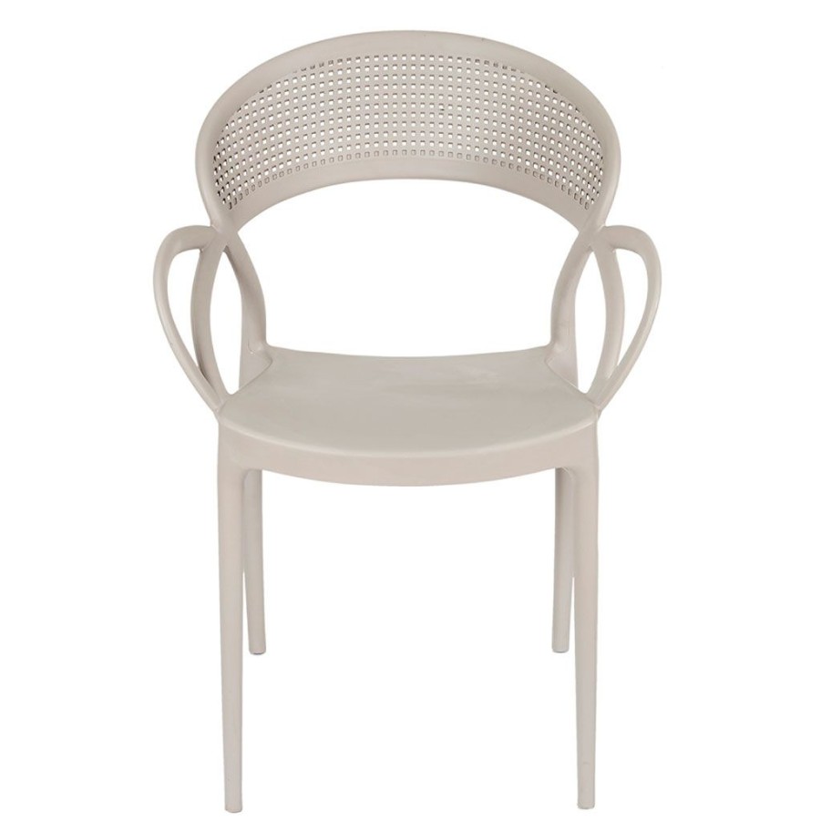 Jardin Fabrique De Styles Chaises&Fauteuils | Chaise Exterieur Taupe En Plastique Sacha Empilable